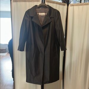 MaxMara Black Trench Coat Full-Length Notched Lapel
